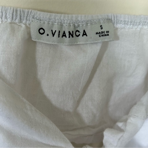 White Cottage Core Front Tie Crop Top White - Picture 11 of 13